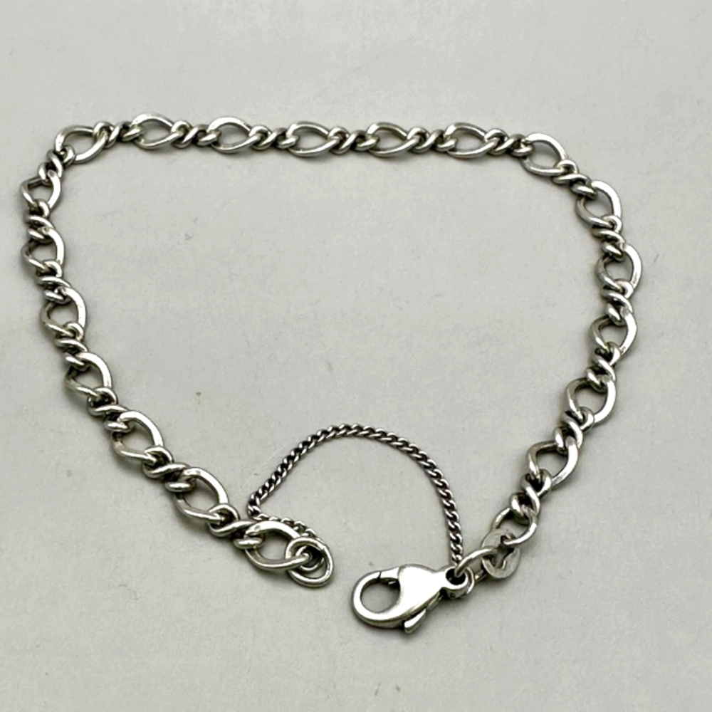 James Avery Sterling Silver Twist Link Charm Bracelet 7” Security Chain Signed